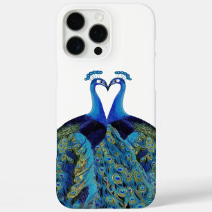 Funda iPhone 16 Pro Max Regalos de boda de pavos reales vintage besándose