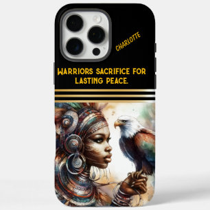 Funda iPhone 16 Pro Max Reina de la fuerza del guerrero vestido de águila
