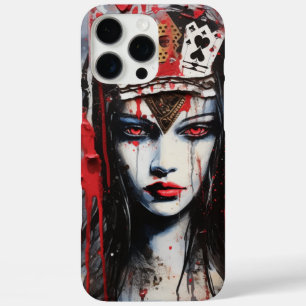 Funda iPhone 16 Pro Max Reina gótica de los corazones - de Alicia en el pa
