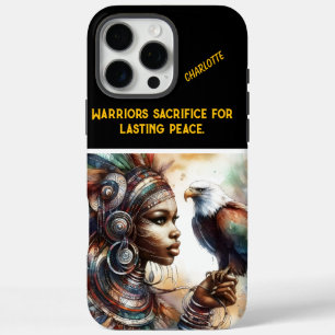 Funda iPhone 16 Pro Max Reina guerrera envuelta en águila de fuerza