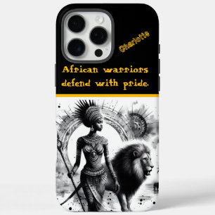 Funda iPhone 16 Pro Max Reina guerrera y su león fiero avanzan