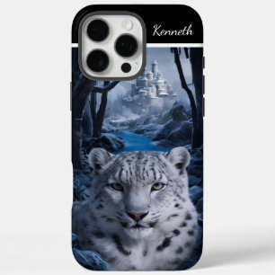 Funda iPhone 16 Pro Max Reloj de invierno de Snow Leopard