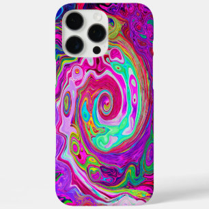 Funda iPhone 16 Pro Max Remolino de Arcoíris Magenta Retro Abstracto Groov