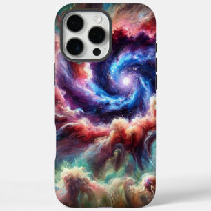 Funda iPhone 16 Pro Max Remolino de Galaxia Cósmica Colorida con Nebulosa
