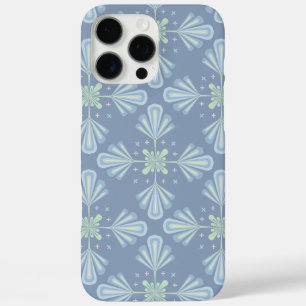 Funda iPhone 16 Pro Max Repetir abstracto floral azul pastel