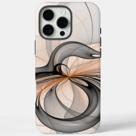 Funda iPhone 16 Pro Max Resumen Antracita Grey Siena Arte Fractal Moderno