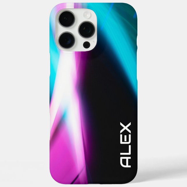 Funda iPhone 16 Pro Max Resumen del estuche para iPhone dinámico de cian,  (Reverso )