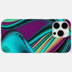 Funda iPhone 16 Pro Max Resumen futurista arte arte arcoiris metálico en 3