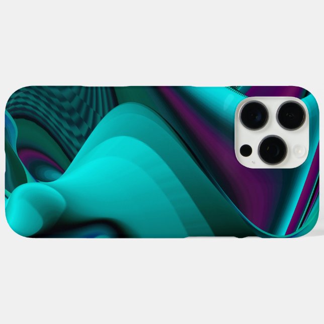 Funda iPhone 16 Pro Max Resumen futurista arte arte arcoiris metálico en 3 (Reverso  (Horizontal) )