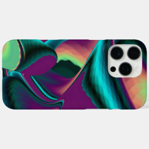 Funda iPhone 16 Pro Max Resumen futurista arte arte arcoiris metálico en 3