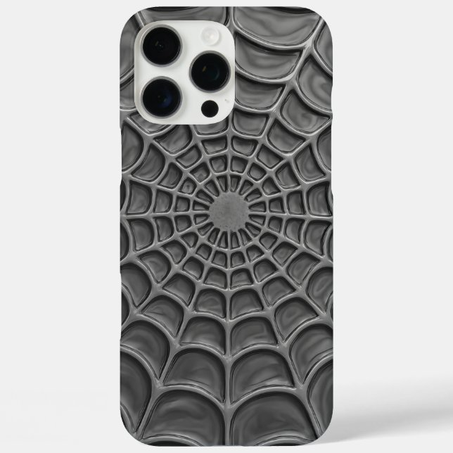 Funda iPhone 16 Pro Max Resumen web de espiral radiante (Reverso )