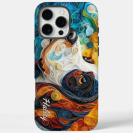 Funda iPhone 16 Pro Max Retrato colorido de Basset Hound