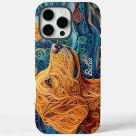 Funda iPhone 16 Pro Max Retrato colorido de Labrador Recuperador