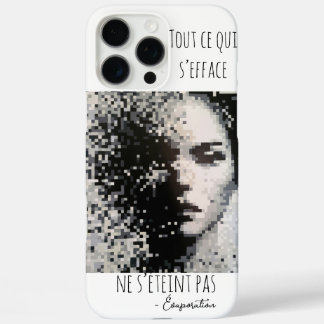 Funda iPhone 16 Pro Max Retrato de evaporación Pixel Art Noir et Blanc