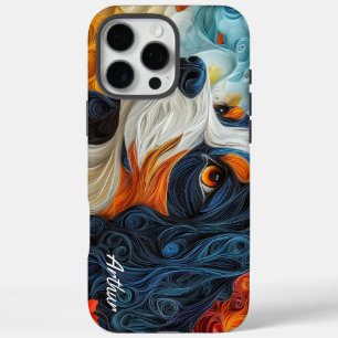 Funda iPhone 16 Pro Max Retrato de King Charles, el Caballero Colorido