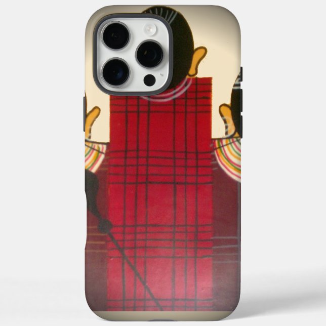 Funda iPhone 16 Pro Max Retrato de la familia Maasai bajo control (Reverso)