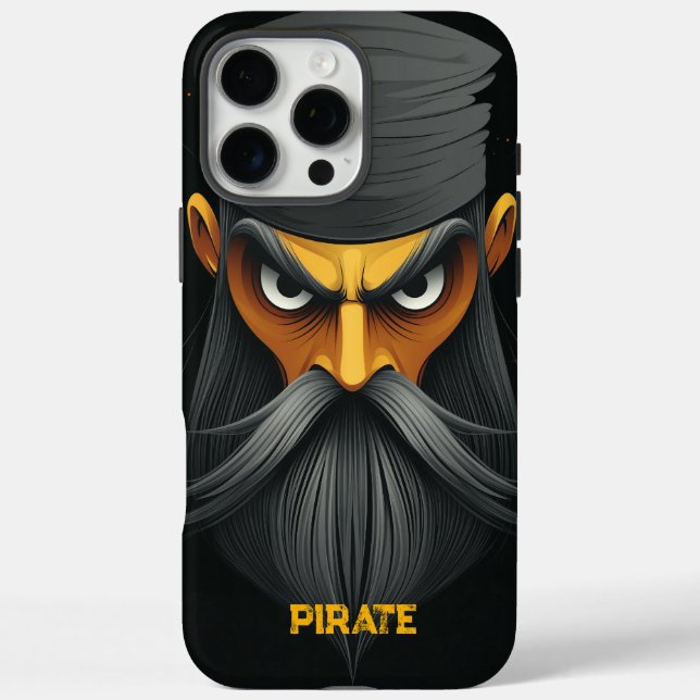 Funda iPhone 16 Pro Max Retrato pirata gruñón (Reverso)