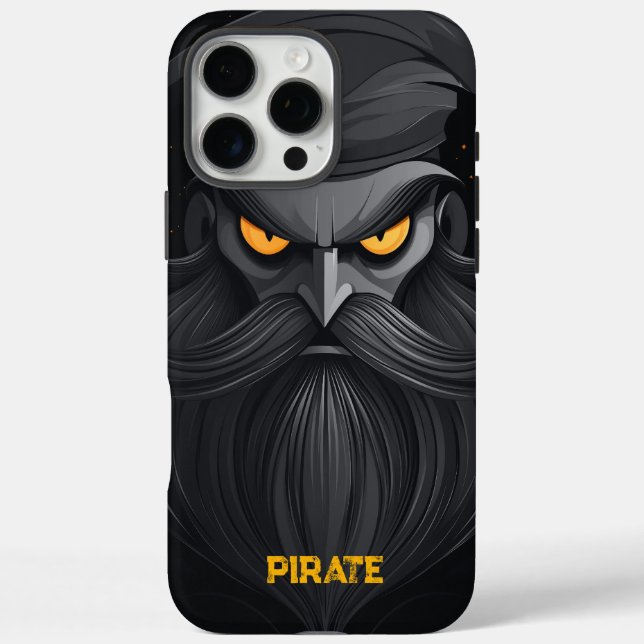 Funda iPhone 16 Pro Max Retrato pirata gruñón (Reverso)