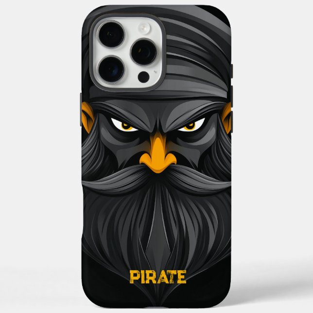Funda iPhone 16 Pro Max Retrato pirata gruñón (Reverso)