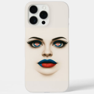 Funda iPhone 16 Pro Max Retrato pop croata de belleza y ojos y levas