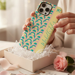 Funda iPhone 16 Pro Max Retro Años 70 Pastel Groovy Geométrico Personaliza