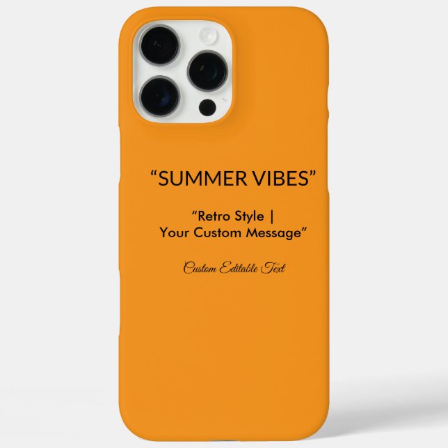 Funda iPhone 16 Pro Max Retro Orange Texture – Summer Vibes Art (Reverso )