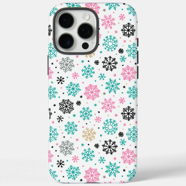 Funda iPhone 16 Pro Max Retro Snowflakes (Reverso)
