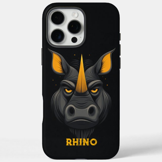 Funda iPhone 16 Pro Max Rhino negro furioso (Reverso)
