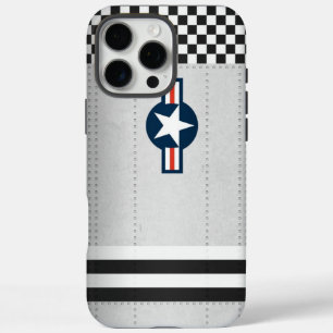 Funda iPhone 16 Pro Max Rivet Metalizado de fuselaje de vintage Aircraft