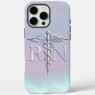 Funda iPhone 16 Pro Max RN Caduceus Madre Médica Decoración Perla