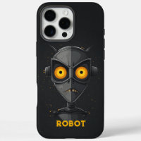 Robot negro enojado