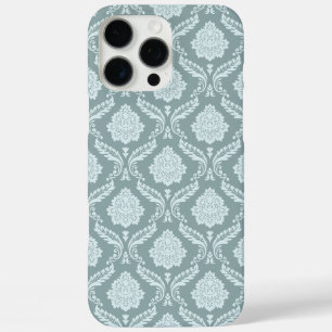 Funda iPhone 16 Pro Max Rococo Damask Rpt Patrón Pato Huevo Azul+Verde Tea