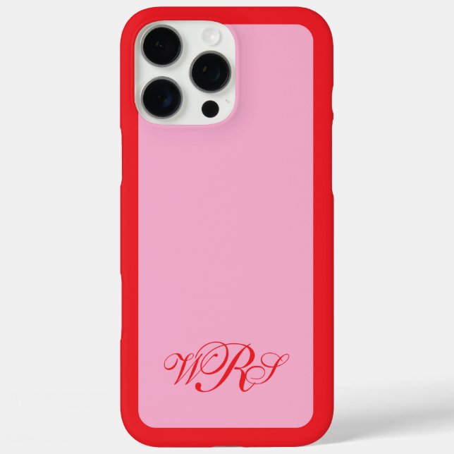 Funda iPhone 16 Pro Max Rojo rosa monocromático (Reverso )