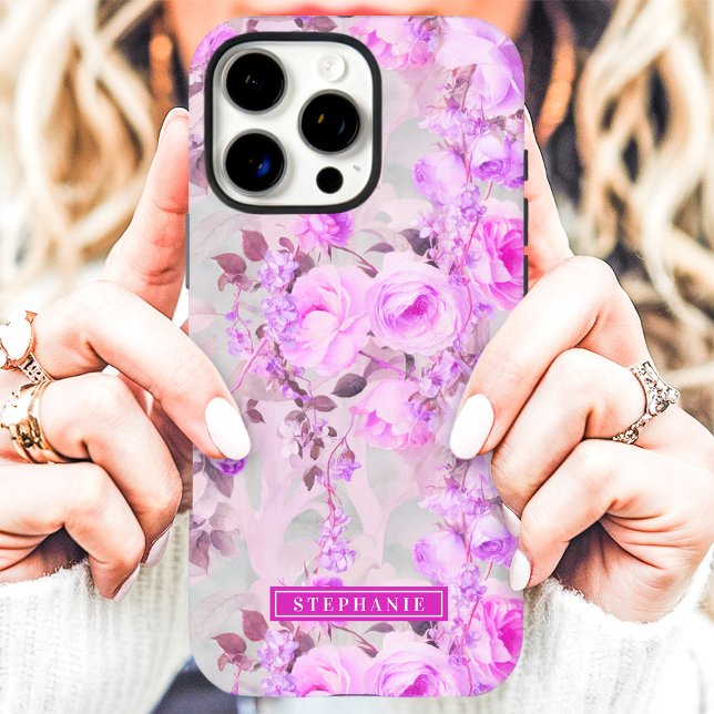 Funda iPhone 16 Pro Max Romántico Rosa y Lila Nombre  (Subido por el creador)