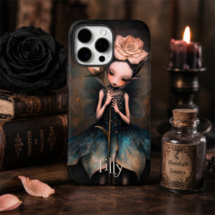 Funda iPhone 16 Pro Max Rosa Dark Fairycore Arte de Fantasía Personalizado