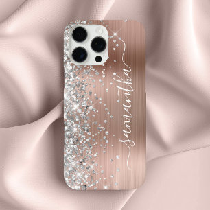 Funda iPhone 16 Pro Max Rosa Dorado Metalizado Brillo Plateado Firma Femen