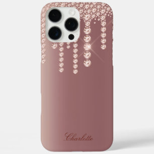 Funda iPhone 16 Pro Max Rosa Gold Diamond Look