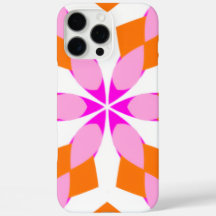 Rosa Púrpura y Naranja Floral Geométrico