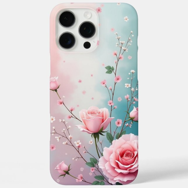 Funda iPhone 16 Pro Max Rosas (Reverso )
