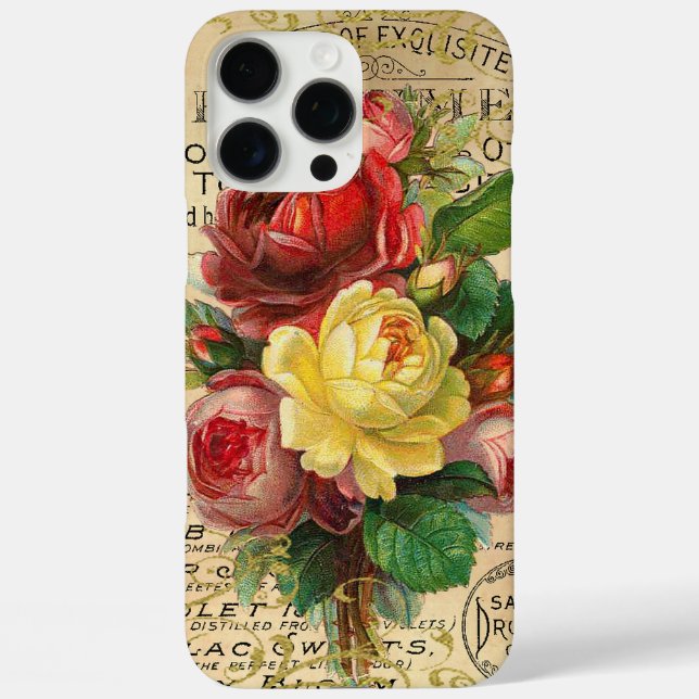 Funda iPhone 16 Pro Max Rosas Antiguas Francesas (Reverso )