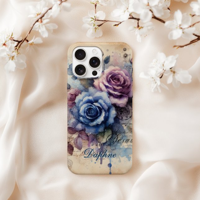Funda iPhone 16 Pro Max Rosas azules y rosadas personalizadas con estilo s (Subido por el creador)