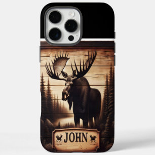 Funda iPhone 16 Pro Max Rótulo de John's Woodland Moose