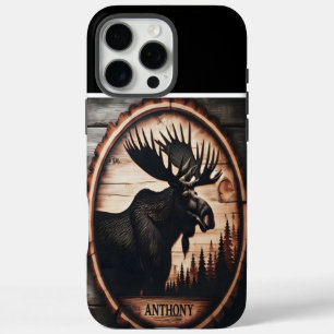 Funda iPhone 16 Pro Max Rótulo personalizado Moose Wood
