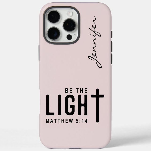 Funda iPhone 16 Pro Max Rubor Pink Bible Verse Matthew 5:14 iPhone (Reverso)