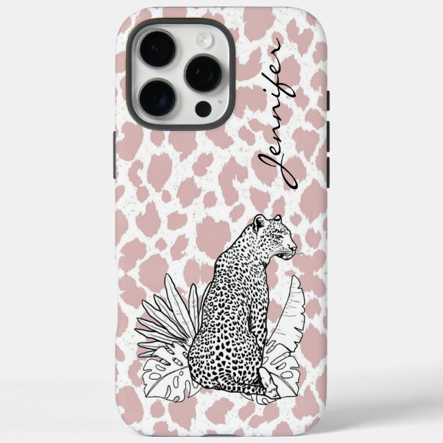 Funda iPhone 16 Pro Max Rubor Pink Leopard iPhone (Reverso)