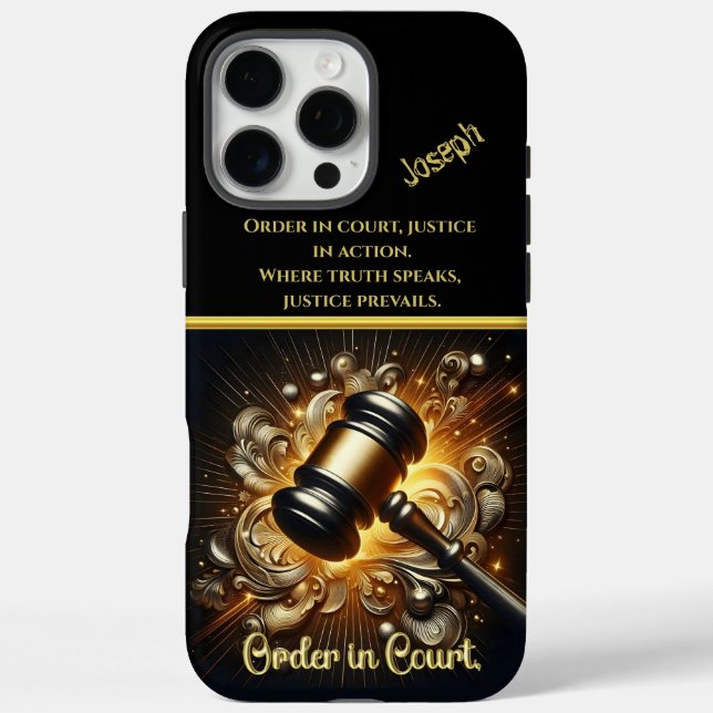 Funda iPhone 16 Pro Max Sala de Justicia con posibilidad de dictar sentenc (Reverso)
