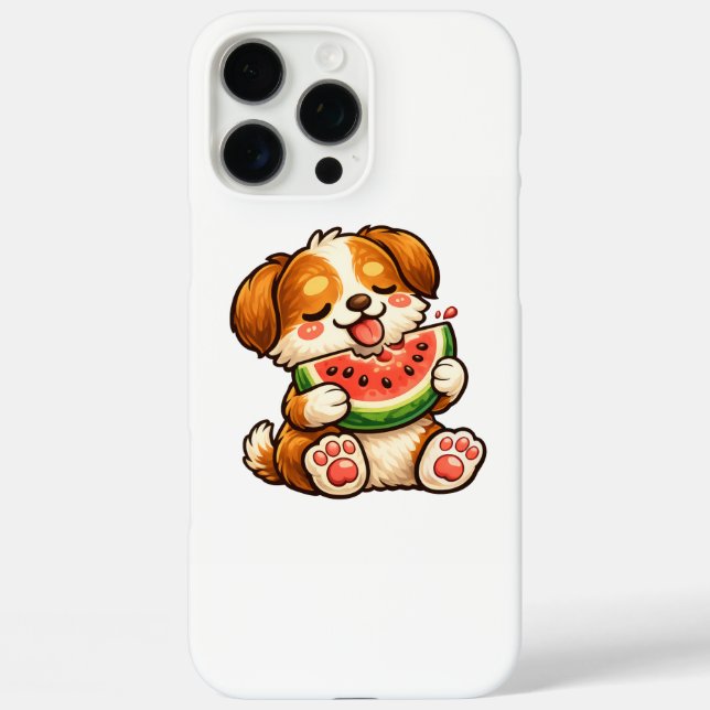 Funda iPhone 16 Pro Max Sandía de perro lindo (Reverso )