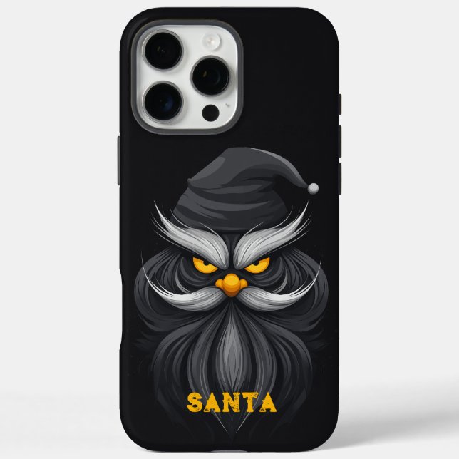 Funda iPhone 16 Pro Max Santa Black enfadado (Reverso)