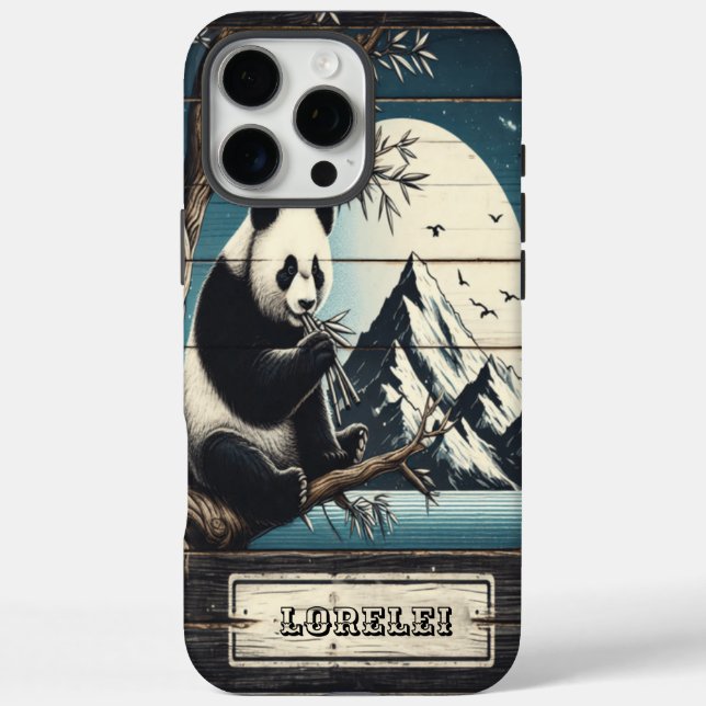 Funda iPhone 16 Pro Max Santuario de la montaña de Panda: Rescate de Bambú (Reverso)