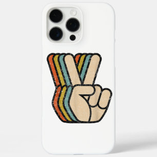 Funda iPhone 16 Pro Max Signo de paz retro V Dedos ventilado años 60 años